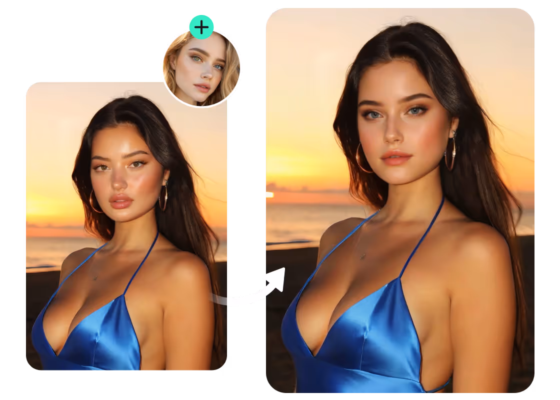 Face swap trên PhotoCat với AI