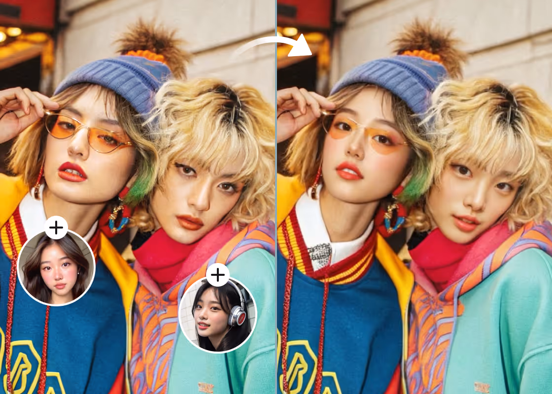 Face swap trên PhotoCat với AI