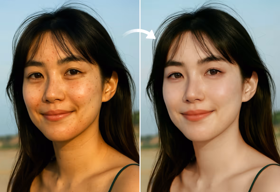 AI chỉnh mặt và làm đẹp ảnh của PhotoCat